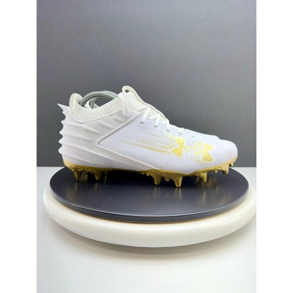 Under Armour Blur Smoke 2.0 MC Suede Mens Size 14 White Gold‎ Football Cleats main image 4